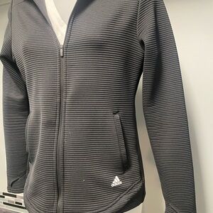 Adidas Black Ribbed Golf Sweatshirt